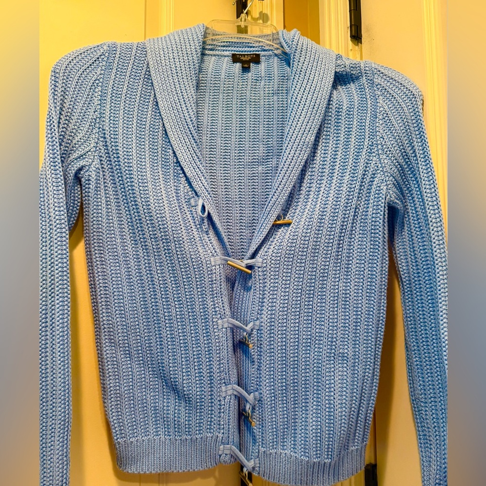 Talbots Sky Blue Knit Toggle-Front Cardigan
